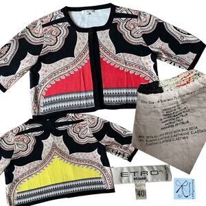 Etro Milano Silk Blend Bolero Shawl Sz 40